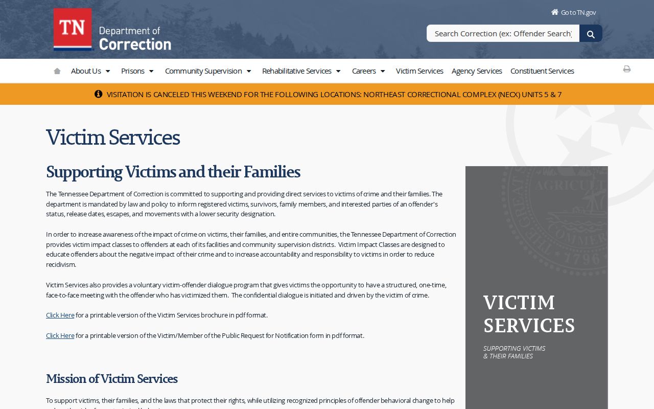 Tennessee VINELink release notification instructions for Hawkins County searches